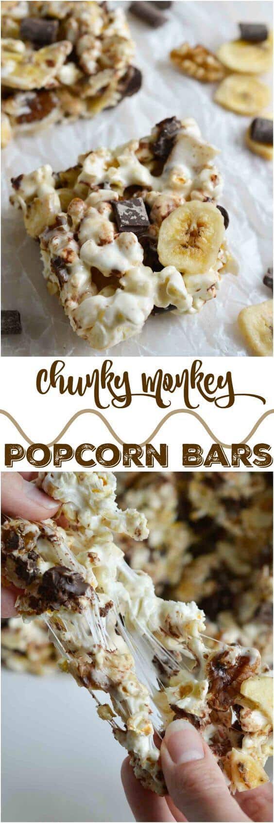 Chunky Monkey Popcorn Bars