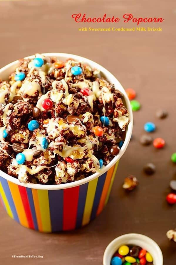 Quick Chocolate Popcorn with Condensed Milk Drizzle Recipe